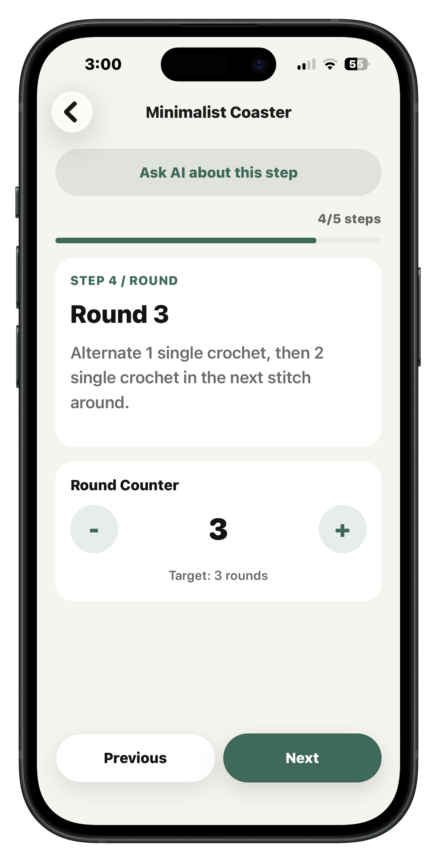Crova stitch guide on iPhone